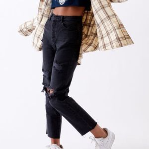 PacSun High Waisted Mom Jean in Charcoal 27